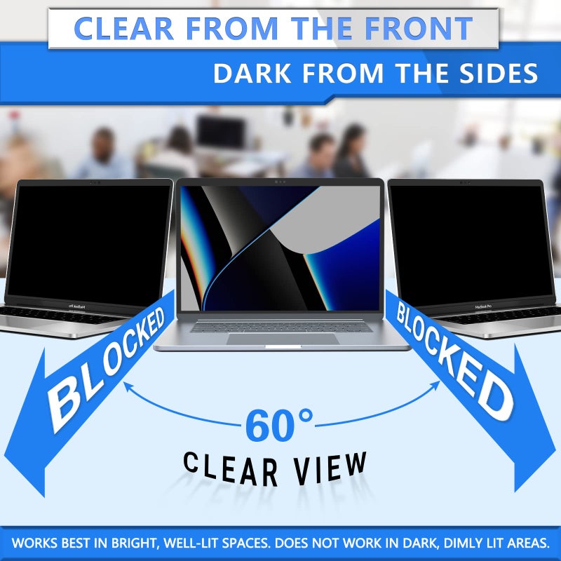 ZOEGAA MacBook Pro 16 Privacy Screen, Removable Anti Blue Light Laptop Privacy Filter and Anti-Glare Protector - Image 2